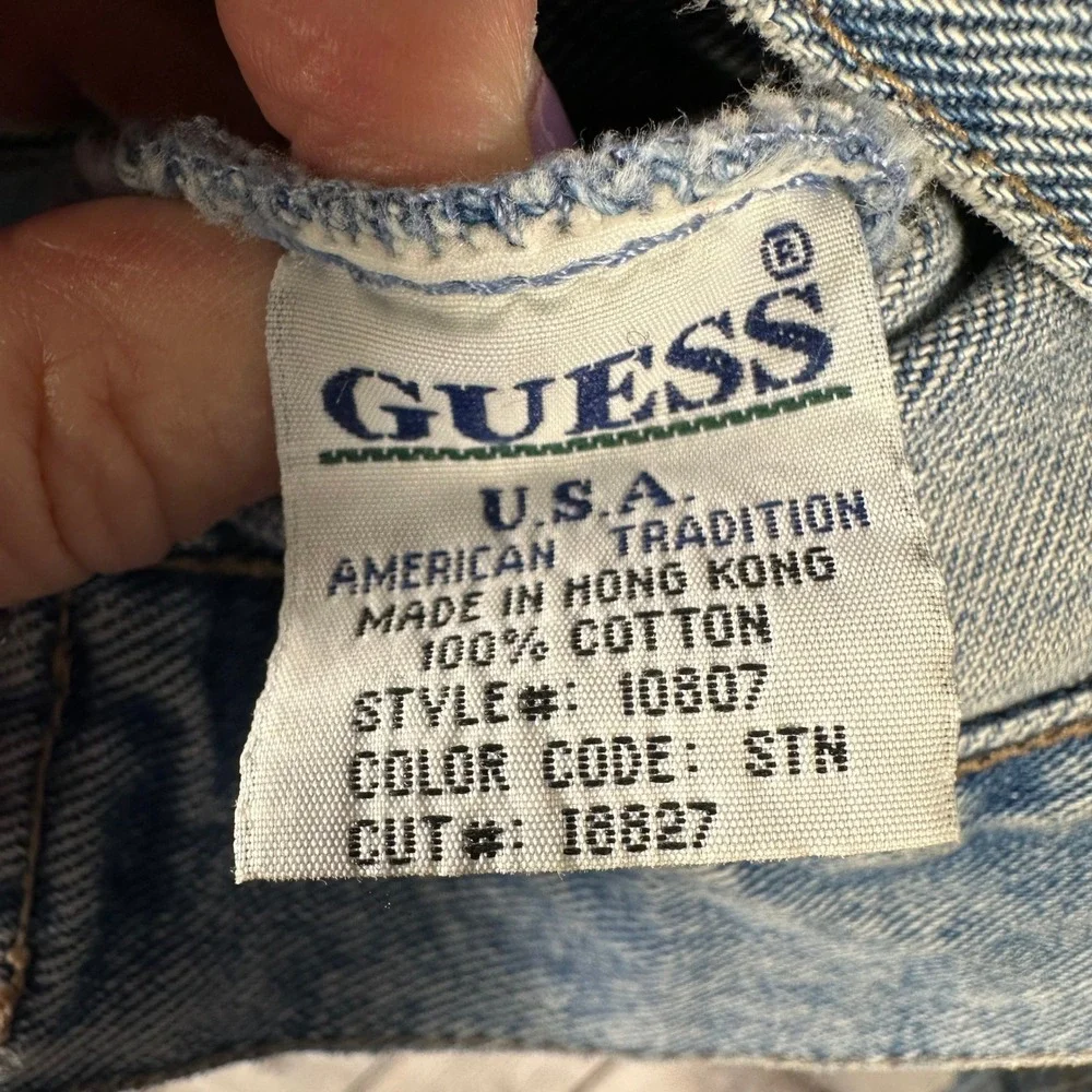 Vintage Guess Jeans‎ Denim Jacket Mens Large  Blue Trucker 10807 Hong Kong